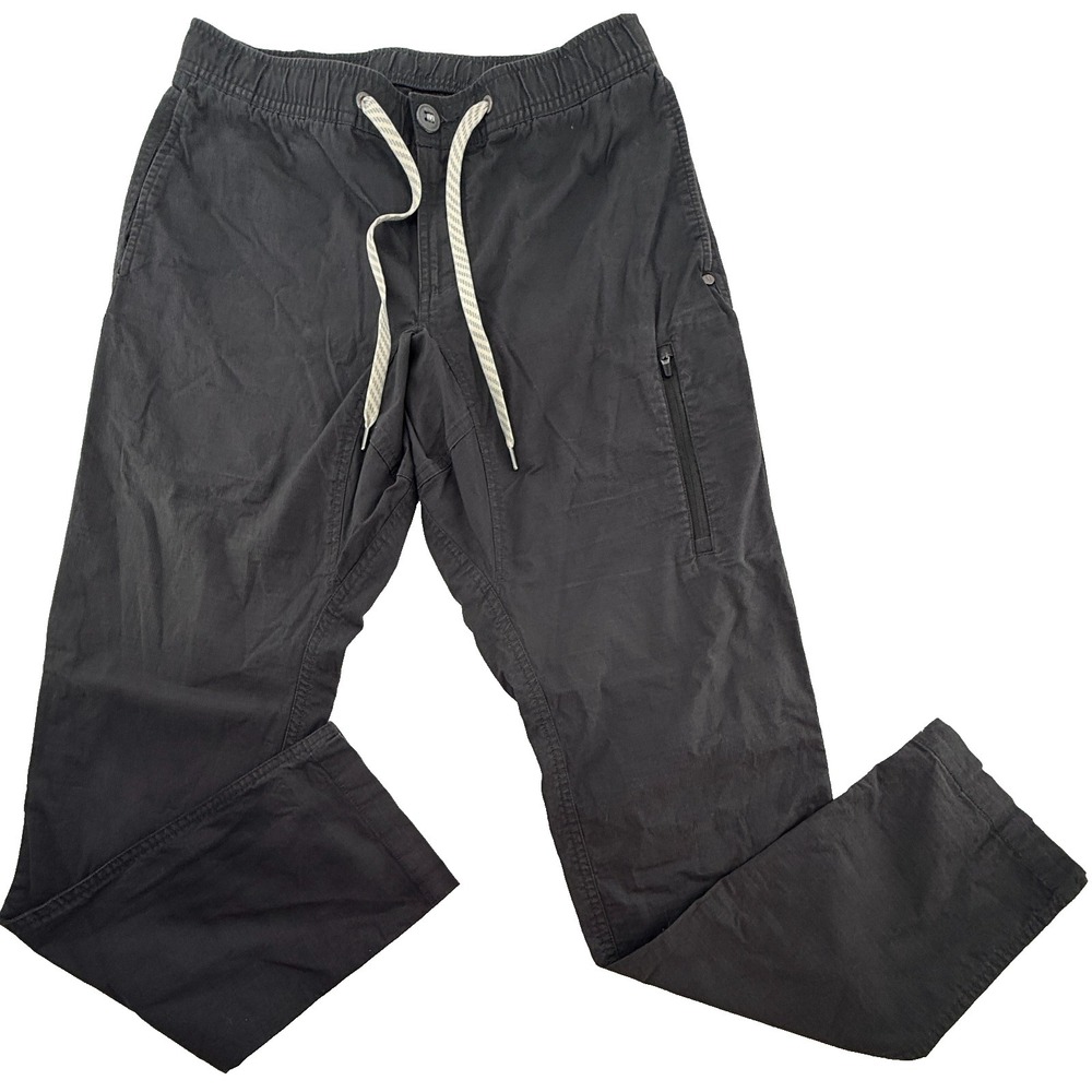 Vuori Mens‎ Jogger Pants Medium Gray Drawstring Stretch Zip Pocket Casual Lounge